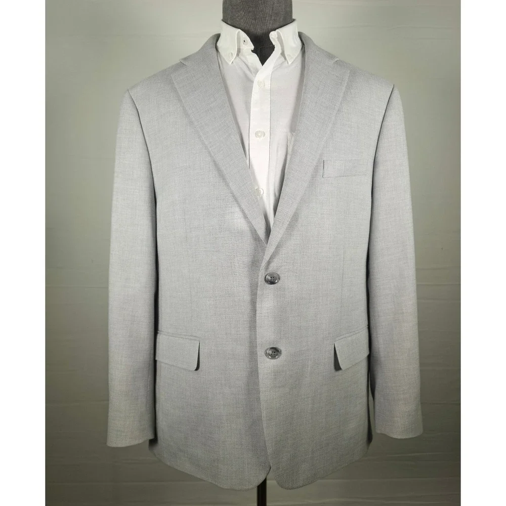 Tommy Hilfiger Men Sport Coat Conrad-TH Light Grey 46R Quiet Luxury Polished NWT